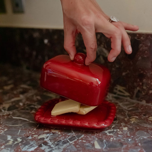 Olaf Butter Dish - Cherry Red Accessories Denise 