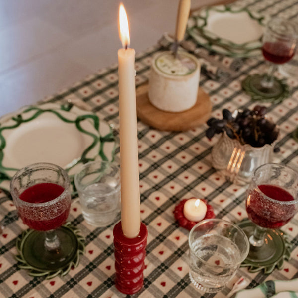 Olaf Candlestick L - Cherry Red Decoration Denise 