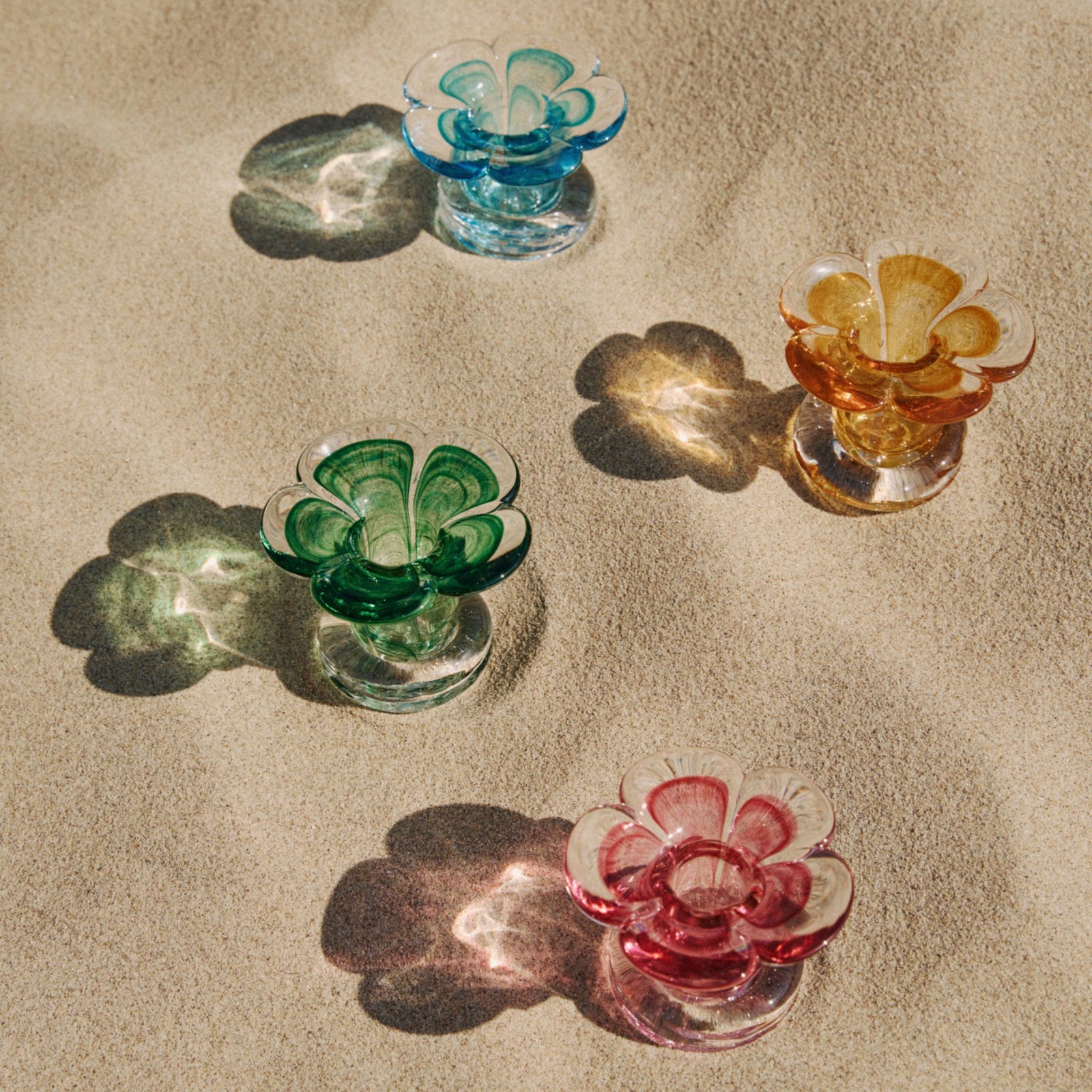 Stella Blue Flower Candlestick | Glassware | Denise à Table