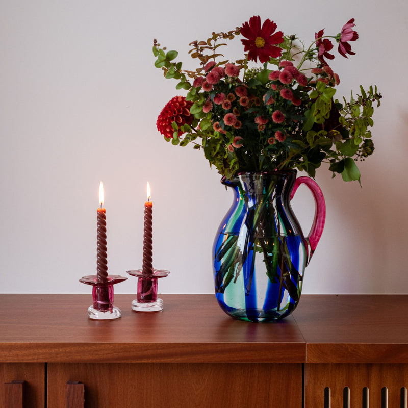 Stella Pink Flower Candlestick table decor Denise 